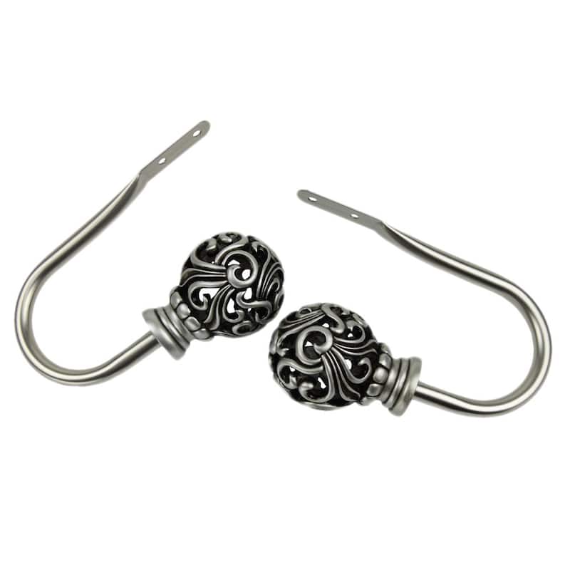 InStyleDesign Stella Curtain Holdback Pair - Nickel Finish/Satin/Silver Finish - satin nickel
