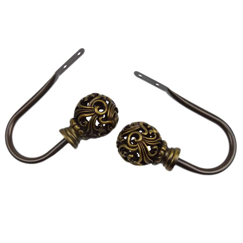 InStyleDesign Stella Curtain Holdback Pair - Brown Finish - Cocoa