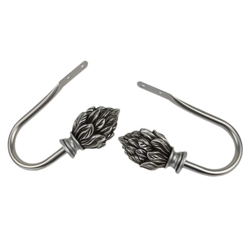 InStyleDesign Kindle Curtain Holdback Pair - n/a - Nickel Finish/Satin/Silver Finish - satin nickel