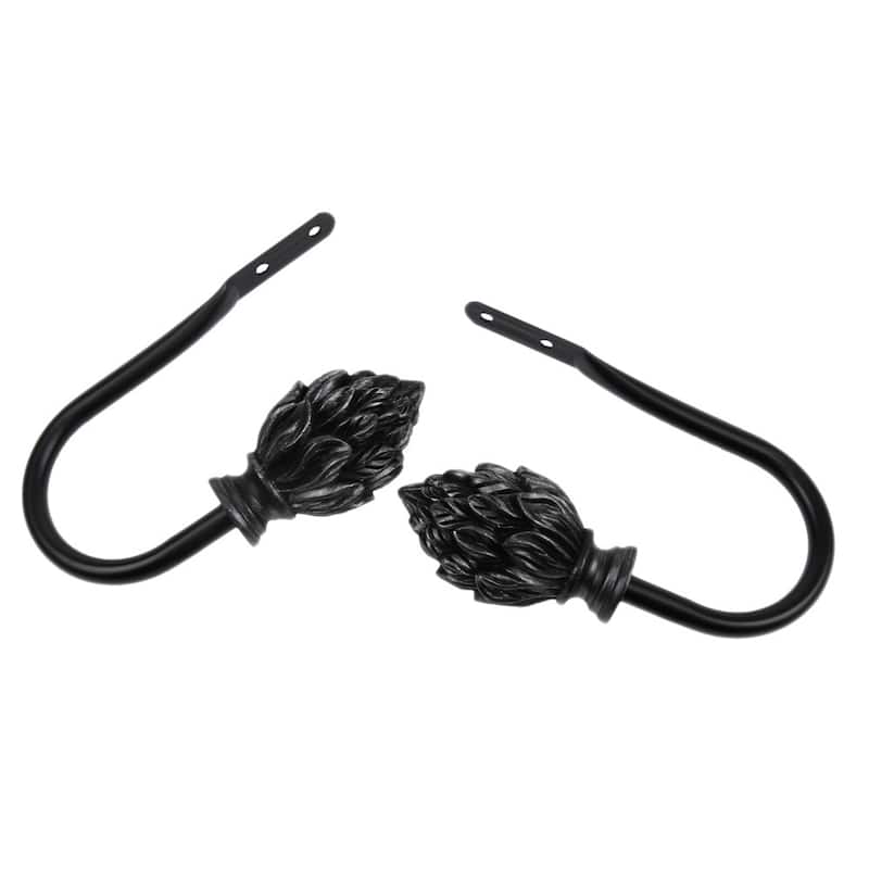 InStyleDesign Kindle Curtain Holdback Pair - n/a - Black Finish - Black