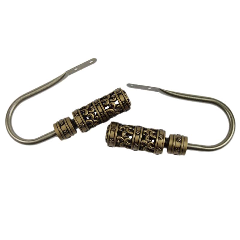 InStyleDesign Carnival Curtain Holdback Pair - n/a - Antique/Brass Finish - Antique Brass