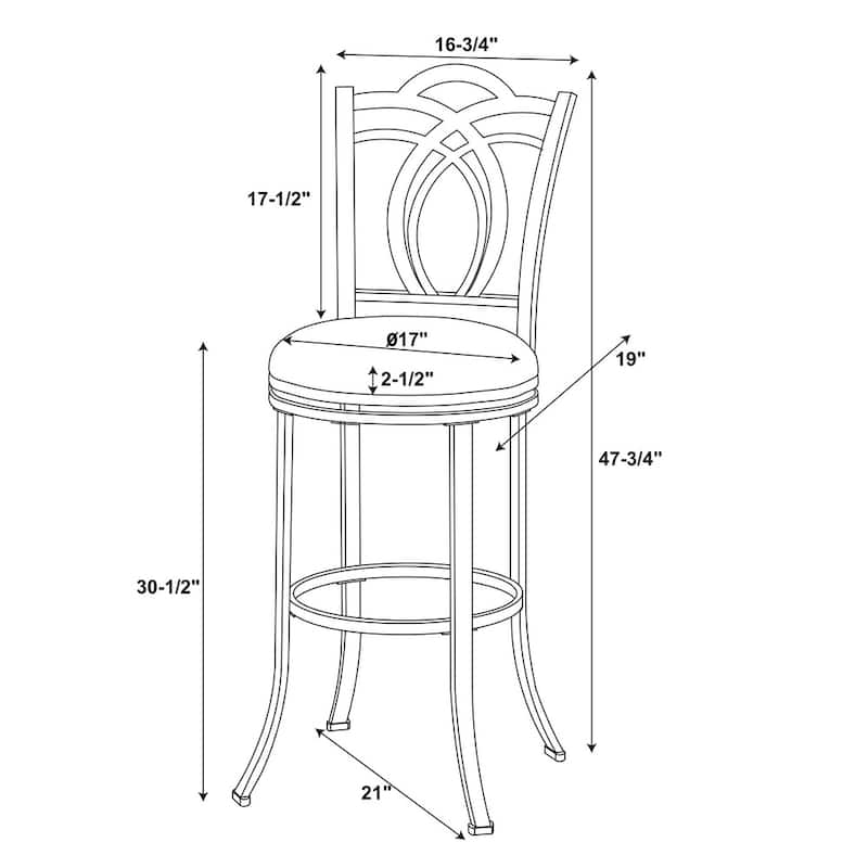 Khalifah Metal Swivel Bar Stool with Coffee Brown Seat