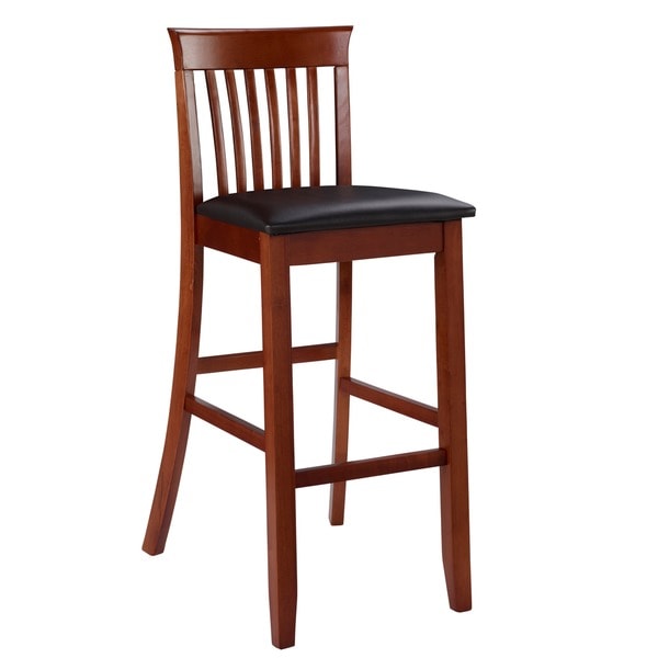 Linon Piedmont Dark Cherry Mission Back Bar Stool - On ...