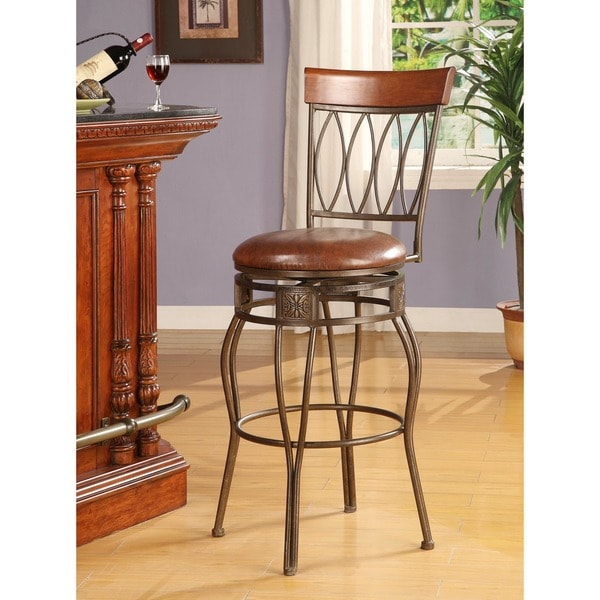 Oh Home Matte Black Counter Stool, Elliptical Back Design  