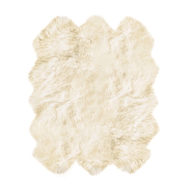 New Zealand Sheepskin Natural Sexto Rug (5' x 6') - 5' x 6'