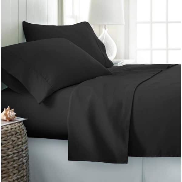 Becky Cameron Ultra-soft Deep Pocket Microfiber 4-piece Bed Sheet Set - King - Black