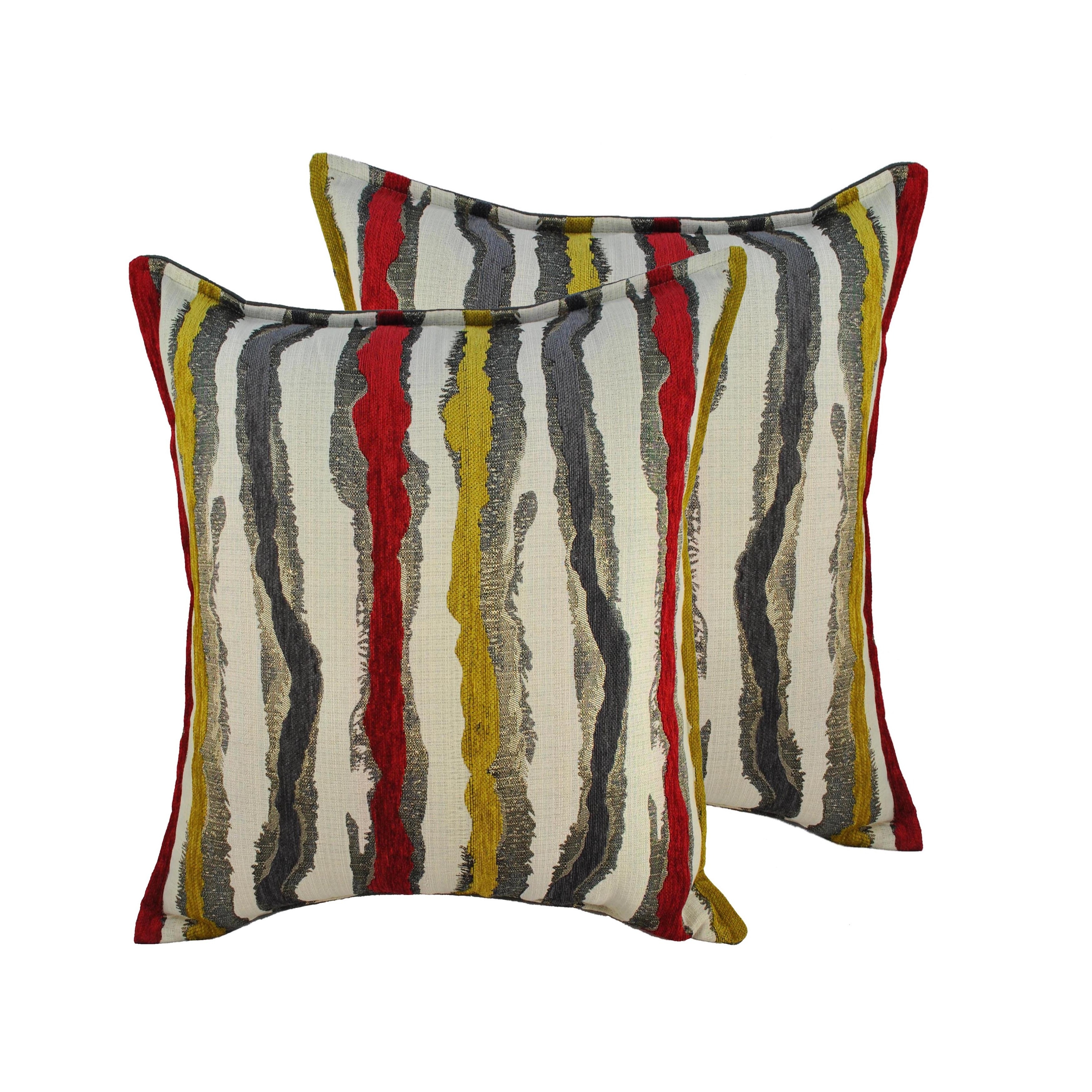 red and yellow patio pillows