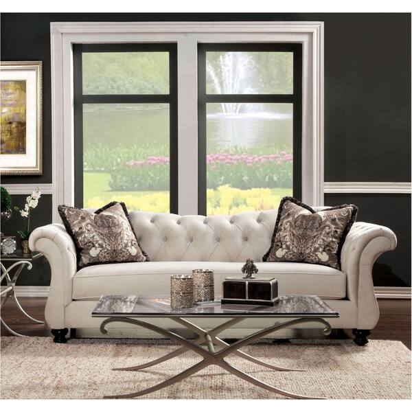 Shop Furniture Of America Perm Traditional Fabric Tufted Sofa On