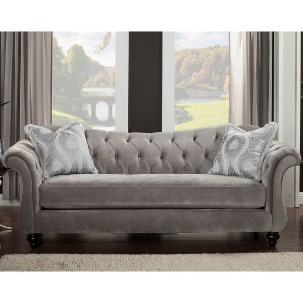 Shop Furniture Of America Perm Traditional Fabric Tufted Sofa On