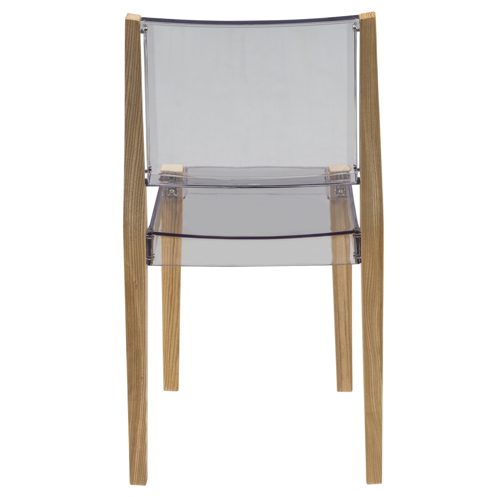 Leisuremod Barker Clear Lucite Dining Chair With Wooden Frame Leisuremod Barker Clear Lucite