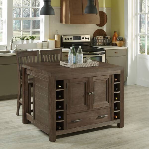 Barnside Kitchen Island And Two Stools By Home Styles Overstock