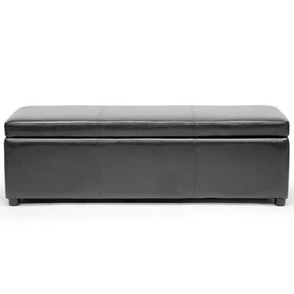Copper Grove Apalachicola Black Bonded Leather Storage Bench Ottoman