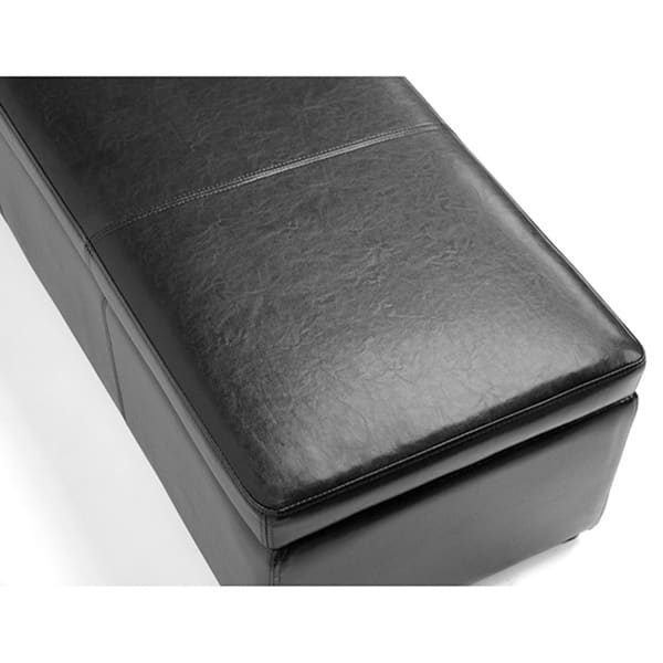 Copper Grove Apalachicola Black Bonded Leather Storage Bench Ottoman