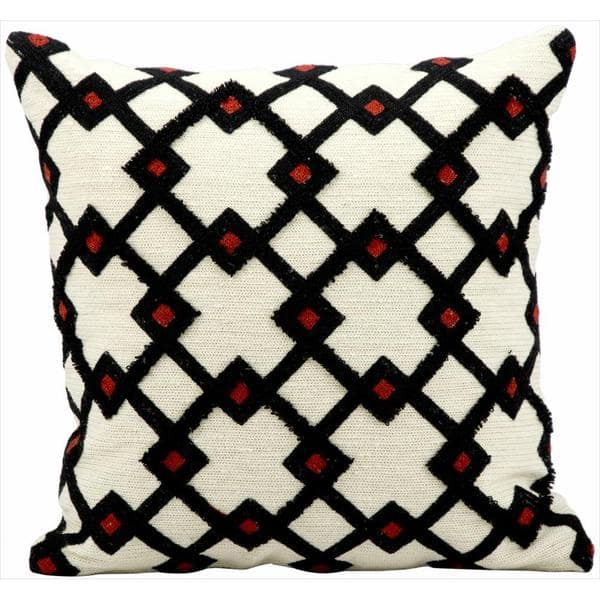 kathy ireland Black Diamonds Ivory Throw Pillow (18inch x 18inch) by