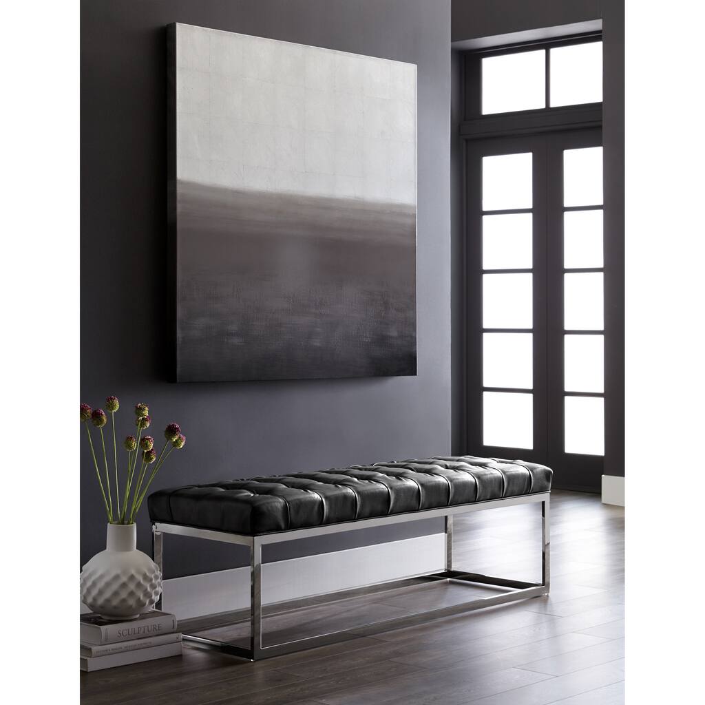 Sunpan 'Club' Sutton Tufted Leather Bench