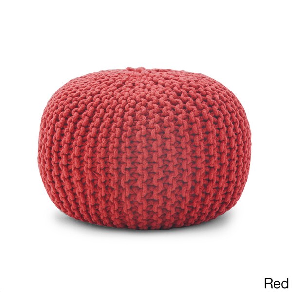 knitted rope pouf