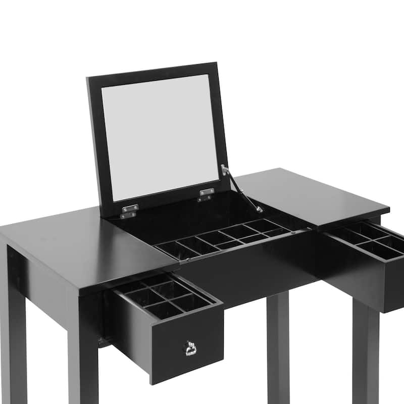 Baxton Studio Marie Black Vanity Table/Dressing Table