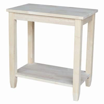 Solano Unfinished Solid Parawood Accent Table