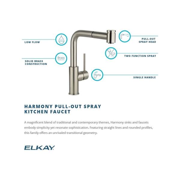 Shop Elkay Harmony Single Hole Kitchen Faucet With Pull Out Spray