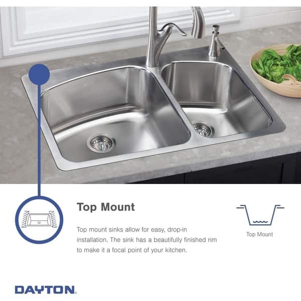 Shop Elkay Dayton Stainless Steel 33 X 19 X 6 7 16 Equal
