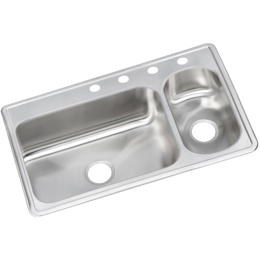 Elkay Dayton Stainless Steel 33" x 22" x 8-1/8", 70/30 Double Bowl Top Mount Sink