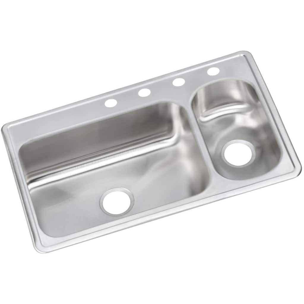 Elkay Dayton Stainless Steel 33" x 22" x 8-1/8", 70/30 Double Bowl Top Mount Sink