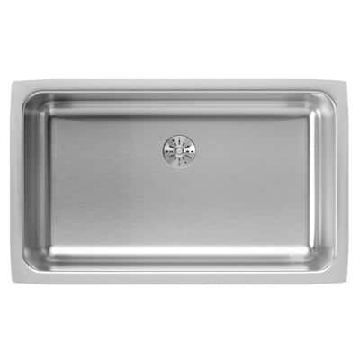 Elkay Lustertone Stainless Steel 30-1/2" x 18-1/2" x 7-1/2", Single Bowl Undermount Sink with Perfect Drain