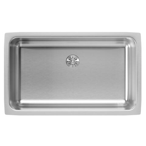 Elkay Lustertone Stainless Steel 30-1/2" x 18-1/2" x 7-1/2", Single Bowl Undermount Sink with Perfect Drain