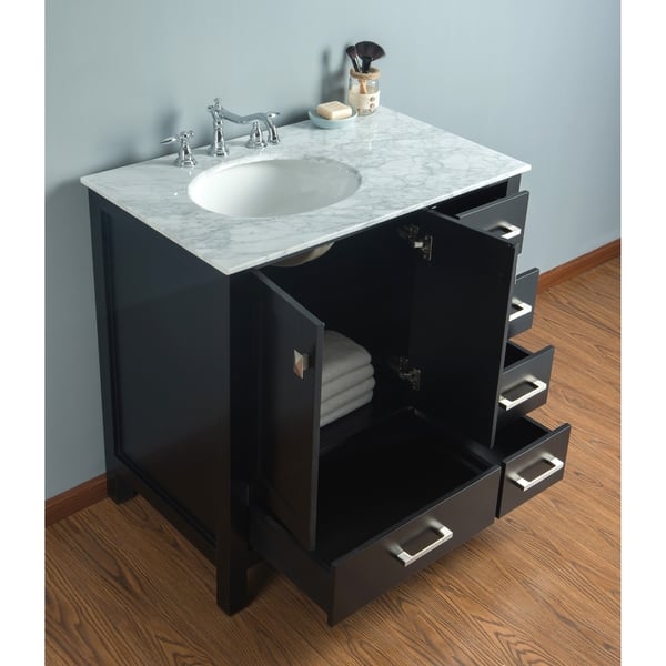 36 Inch Malibu Espresso Single Sink Bathroom Vanity With Espresso Single Sink Bathroom Vanity