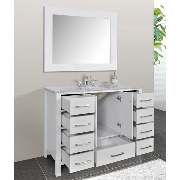 Shop 48 Inch Malibu Pure White Single Sink Bathroom Vanity Cabinet