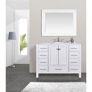 Compare Price 48-inch Malibu Pure White Single Sink Bathroom Vanity ...