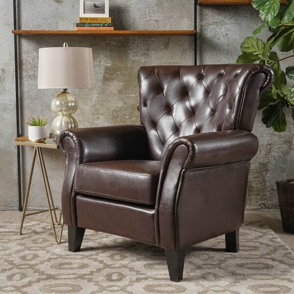 Shop Greggory Bonded Leather Club Chair By Christopher Knight Home
