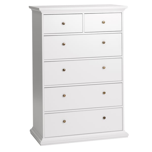 Sonoma White Contemporary 6 drawer Chest