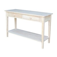 Unfinished Solid Parawood Java 2 Drawer Sofa Table Free Shipping Spencer Unfinished Solid Parawood Sofa Server Table