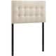 preview thumbnail 12 of 12, Emily Grey Button-tufted Fabric Twin-size Headboard