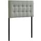 preview thumbnail 4 of 12, Emily Grey Button-tufted Fabric Twin-size Headboard