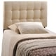 preview thumbnail 6 of 12, Emily Grey Button-tufted Fabric Twin-size Headboard