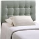 preview thumbnail 1 of 12, Emily Grey Button-tufted Fabric Twin-size Headboard Grey