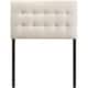 preview thumbnail 11 of 12, Emily Grey Button-tufted Fabric Twin-size Headboard