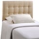 preview thumbnail 5 of 12, Emily Grey Button-tufted Fabric Twin-size Headboard