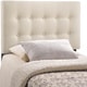 preview thumbnail 9 of 12, Emily Grey Button-tufted Fabric Twin-size Headboard Off White