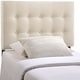 preview thumbnail 10 of 12, Emily Grey Button-tufted Fabric Twin-size Headboard