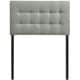preview thumbnail 3 of 12, Emily Grey Button-tufted Fabric Twin-size Headboard