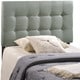 preview thumbnail 2 of 12, Emily Grey Button-tufted Fabric Twin-size Headboard