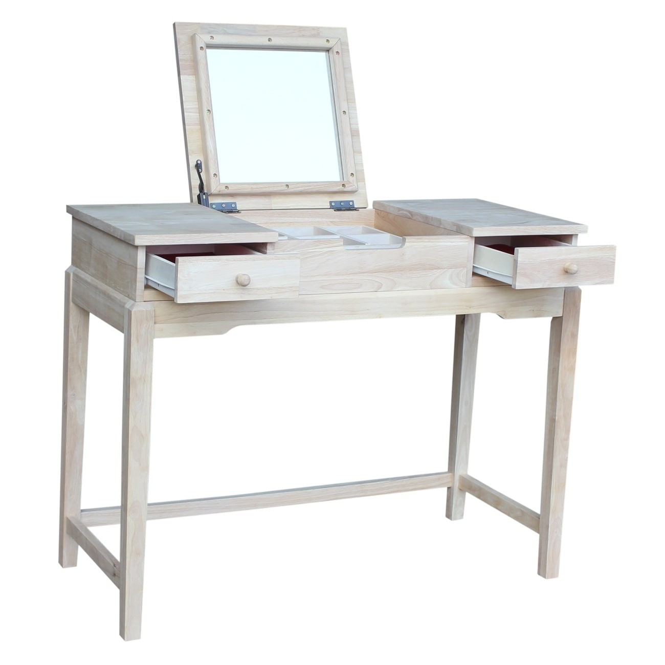 Shop Unfinished Solid Parawood Vanity Table Free Shipping Today