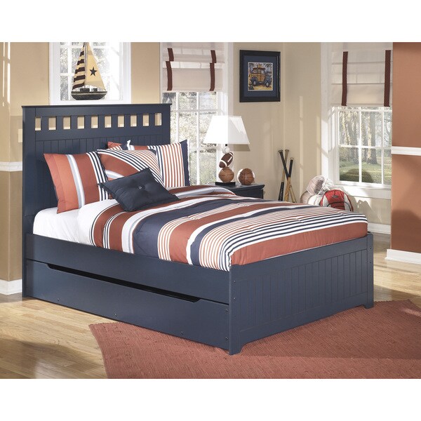 Shop Signature Design By Ashley 'Leo' Blue Panel Bed/ Trundle Set ...