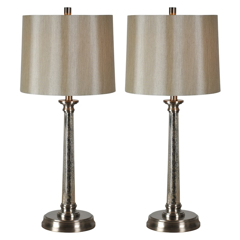 Copper Grove Yuzhnou Table Lamps with Nickel Finish (Set of 2)
