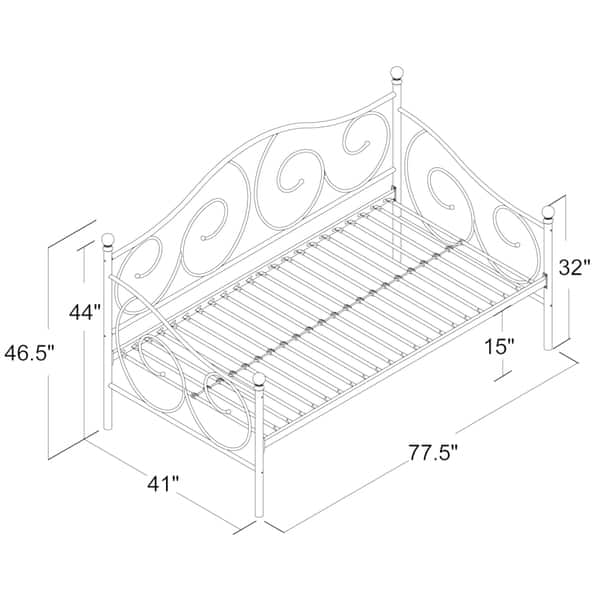 DHP Victoria Finial Detailed Brushed Metal Daybed Bed Bath & Beyond 9283224