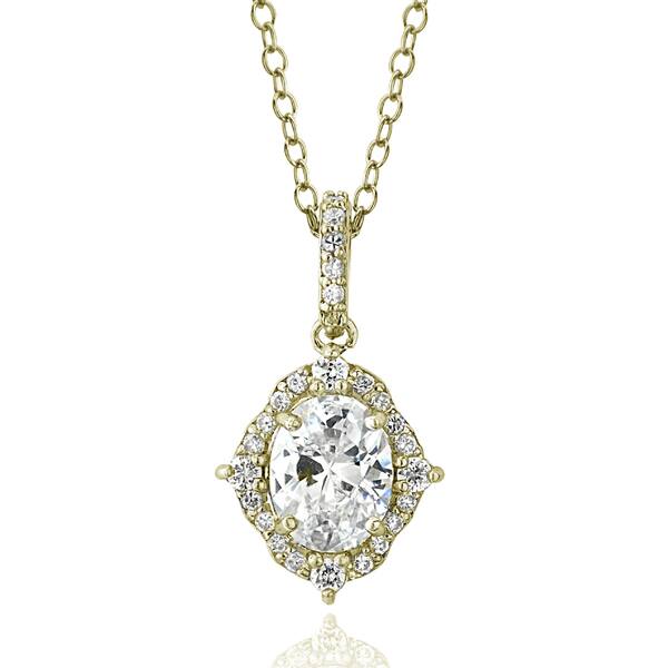 Beautiful Sterling Silver Polished Oval Shaped CZ Chain Slide Beautiful Sterling Silver Polished Oval Shaped CZ Chain Slide