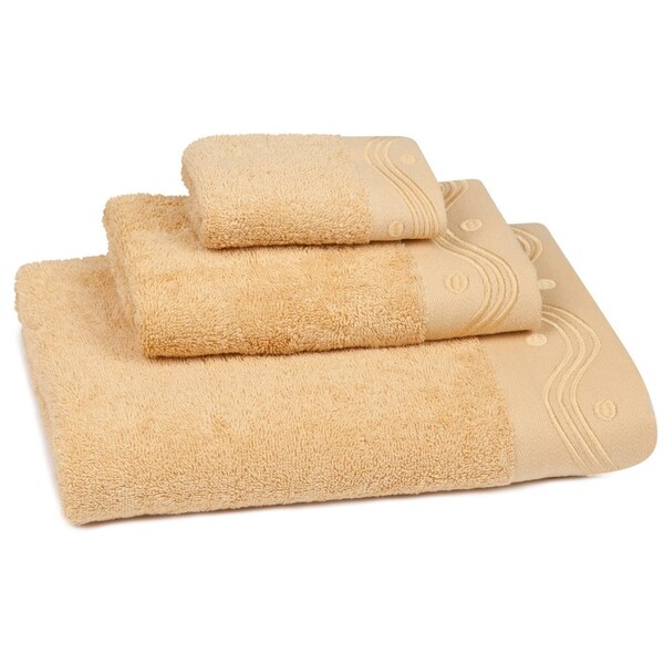 Waves and Dots Embroidered 3-piece Towel Set